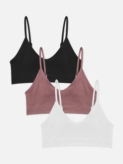 Pack 3 Sutiãs Bralette Alças Curtos S/ Costuras