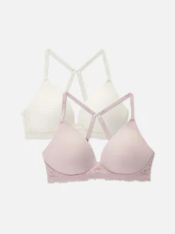 Pack 2 Sutiãs Lounge S/ Aros Rebordo Renda