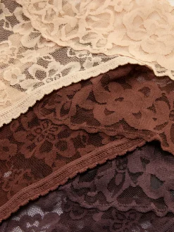 Pack 3 Tangas Renda Padrão Floral Tonais