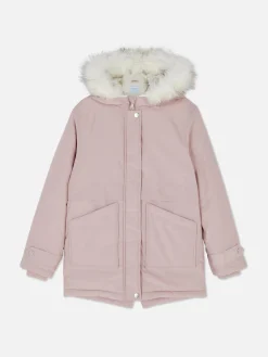 Parka Capuz Imitação Pelo