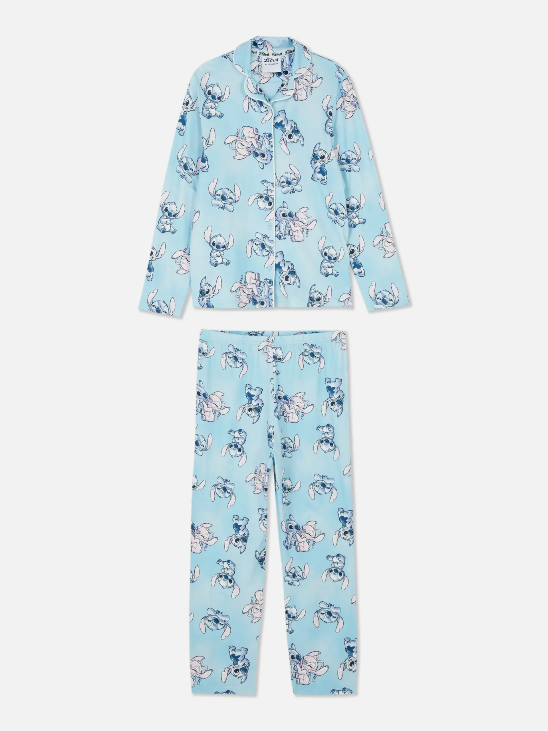 Pijama Camisa Manga Comprida Disney Stitch & Angel