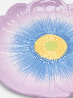 Prato Pão Texturado Padrão Floral