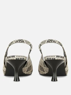 Sapatos Salto Médio Fecho Atrás Padrão Geométrico