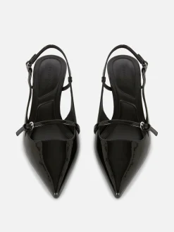 Sapatos Salto Médio Verniz Fivela