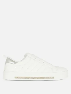 Ténis Cano Baixo Detalhes Brilhantes