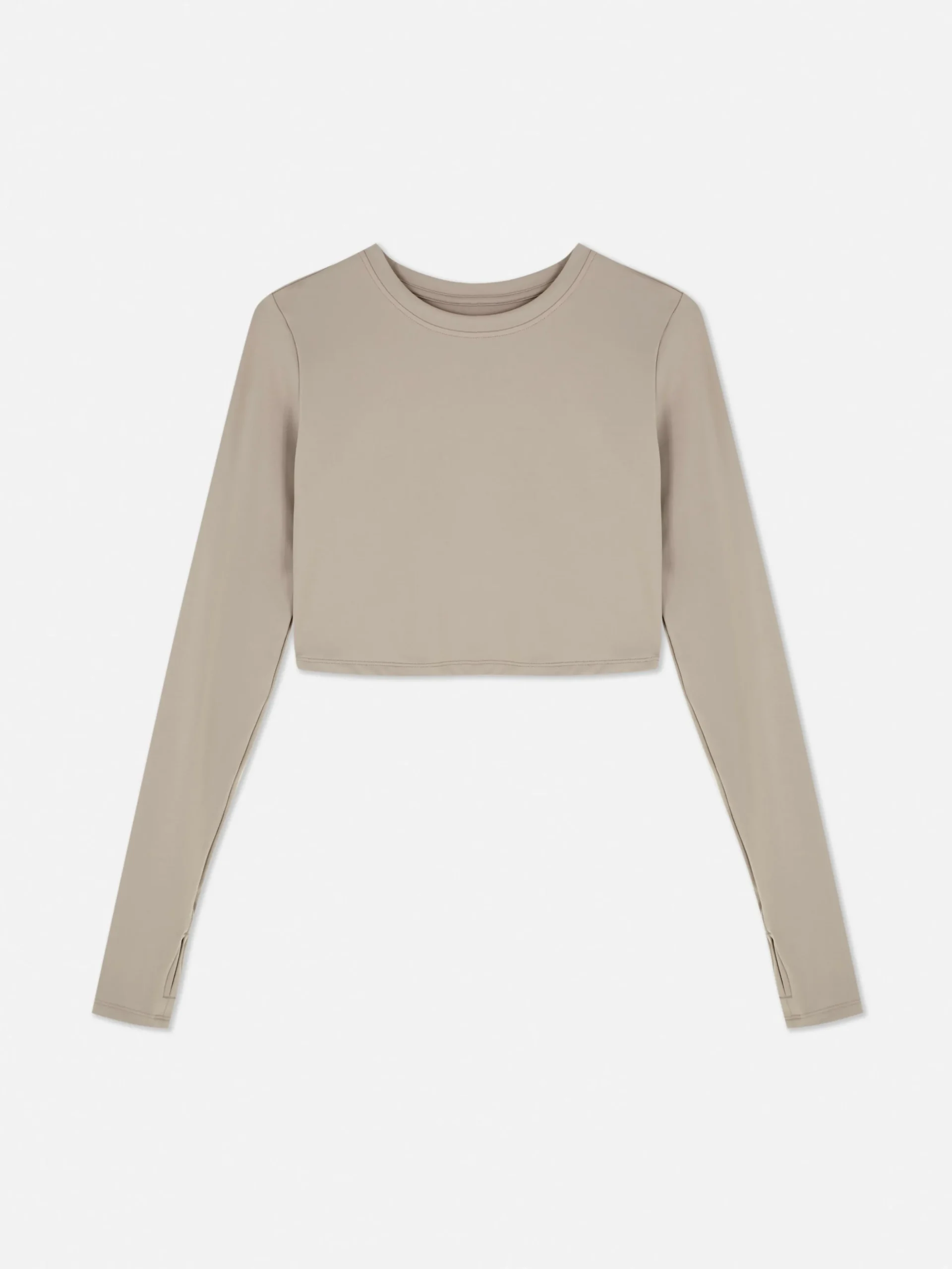 Top Curto Desporto Manga Comprida Suave Rita Ora