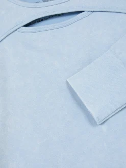 Top Manga Comprida Lavagem ácida