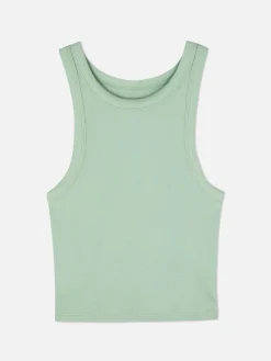 Top S/ Mangas Costas Abertas Canelado