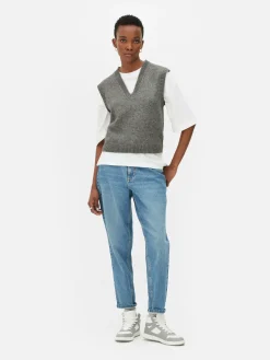 Top S/ Mangas Malha Decote V