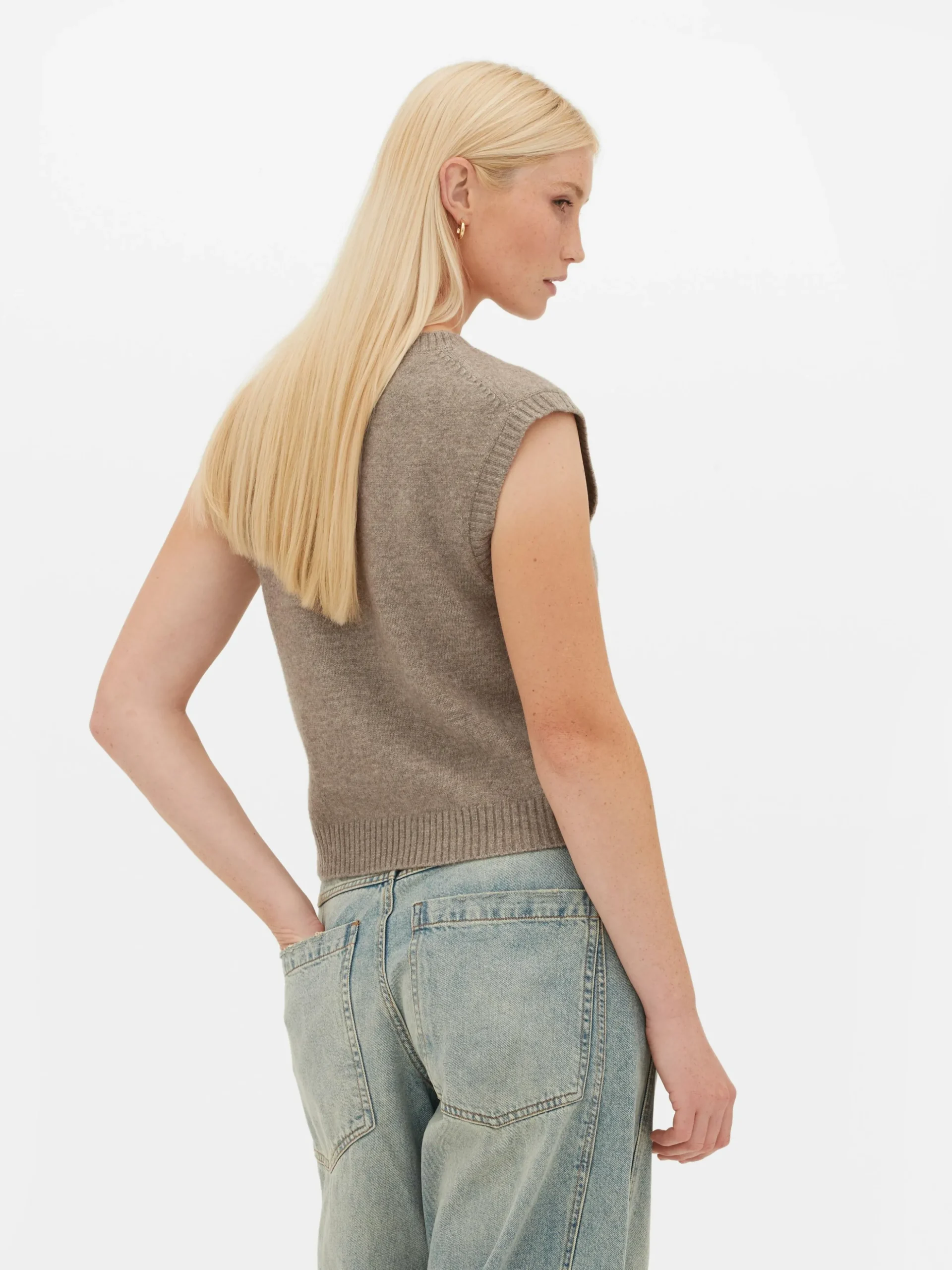 Top S/ Mangas Malha Decote V