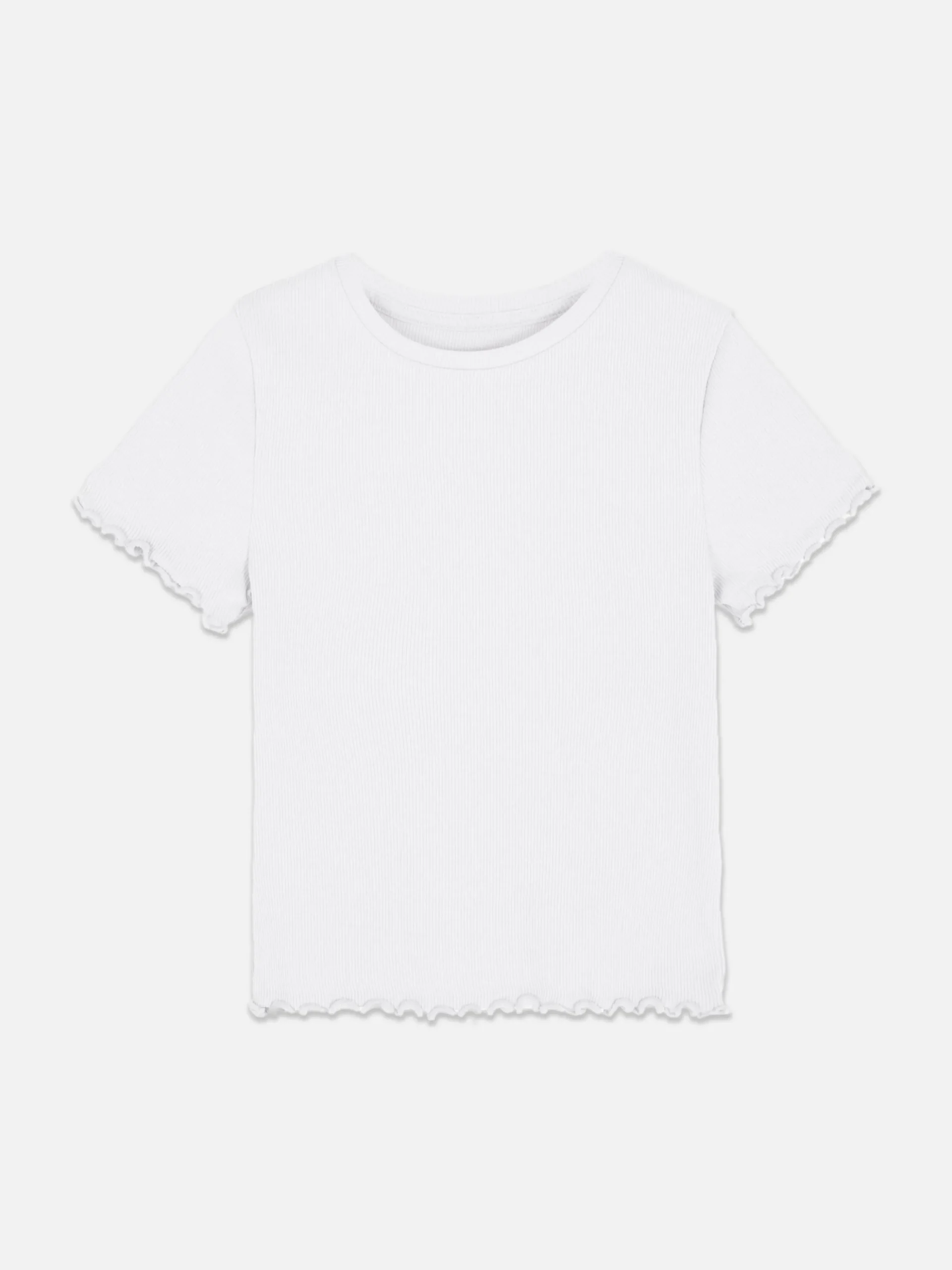 T-shirt Canelada Com Rebordo Franzido Coordenada