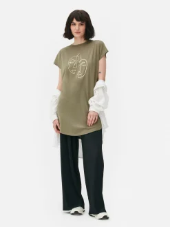 T-shirt Comprida Gola Redonda