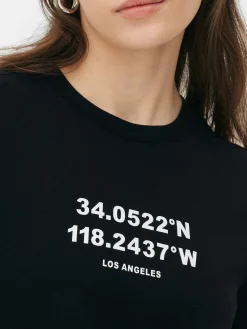 T-shirt Estampado Gráfico Algodão