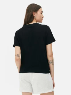 T-shirt Estampado Gráfico Algodão