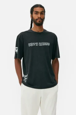 T-shirt Lavagem ácida Disney Mickey X Keith Haring