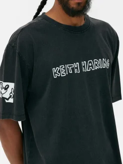T-shirt Lavagem ácida Disney Mickey X Keith Haring
