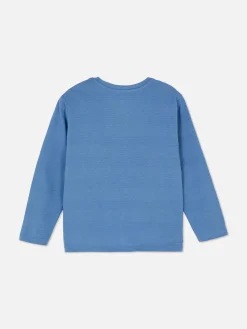 T-shirt Manga Comprida Riscas Texturadas