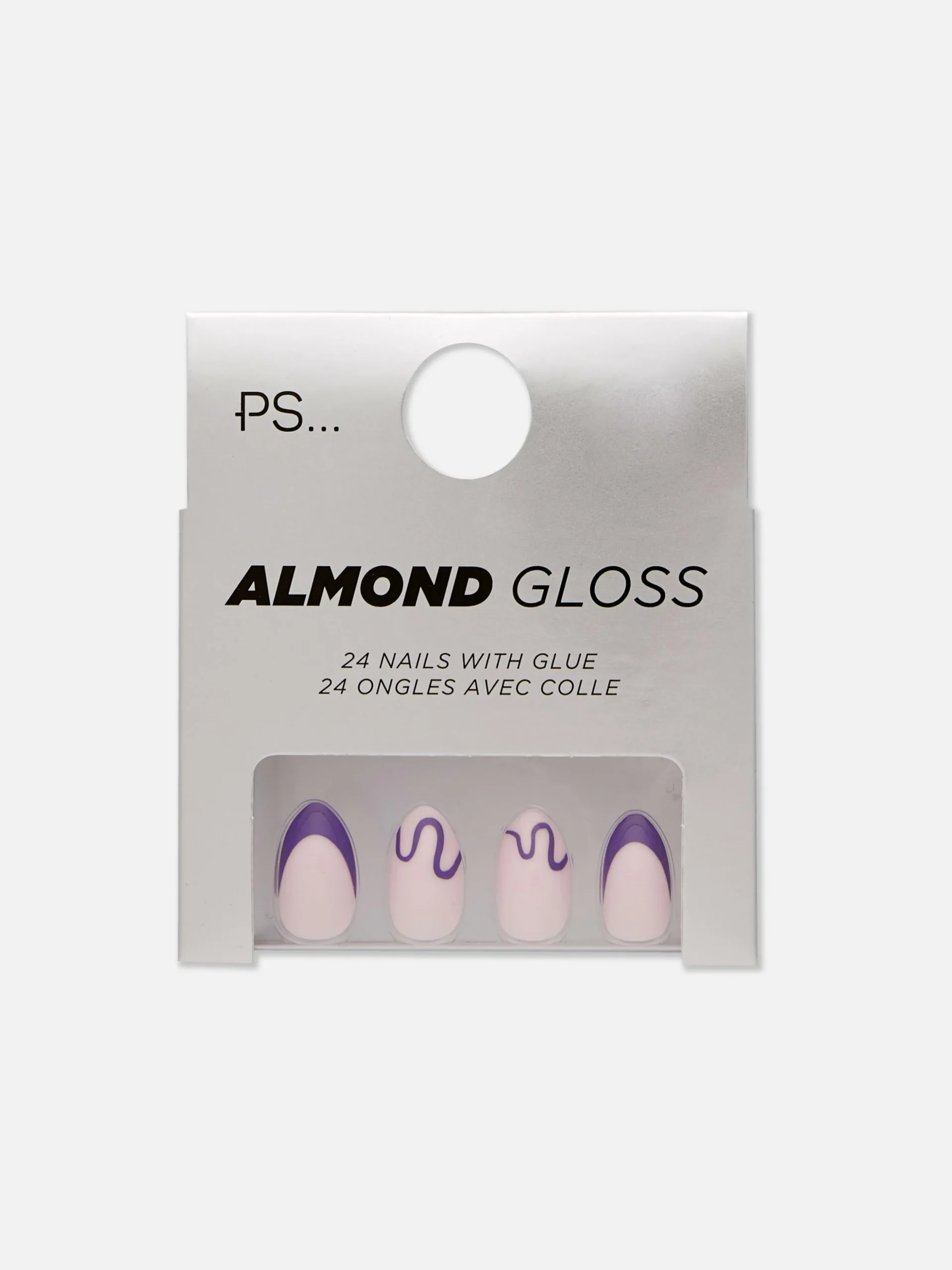 Unhas Postiças Amendoadas Brilhos Espirais PS...