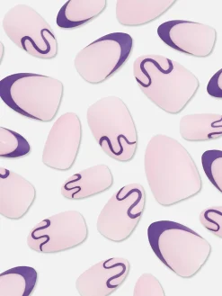 Unhas Postiças Amendoadas Brilhos Espirais PS...