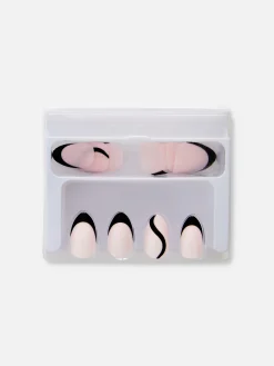 Unhas Postiças Amêndoa Ponta Contrastante Brilho PS...