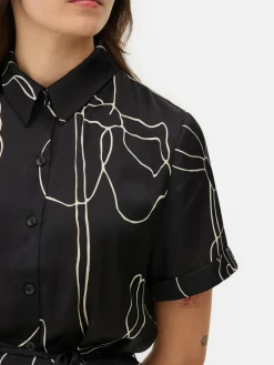 Vestido Camiseiro Moldes Estampados Midi