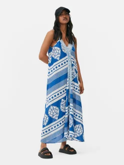 Vestido Comprido Padrão Azulejo