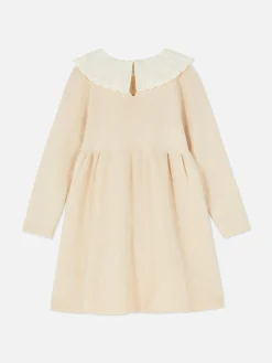 Vestido Malha Colarinho Bordado