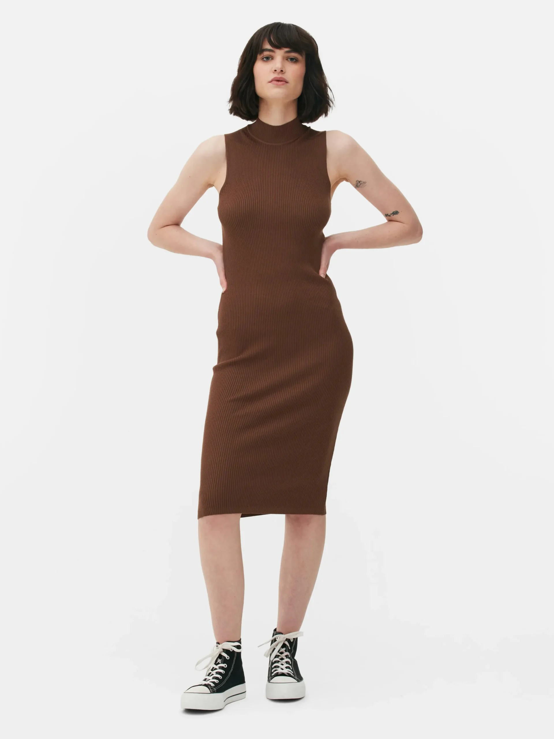 Vestido Midi Malha S/ Mangas