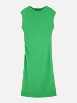 Vestido Midi S/ Mangas Franzido