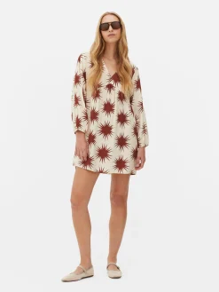 Vestido Mini Franzido Decote V