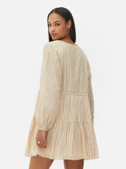 Vestido Mini Franzido Laço Frente